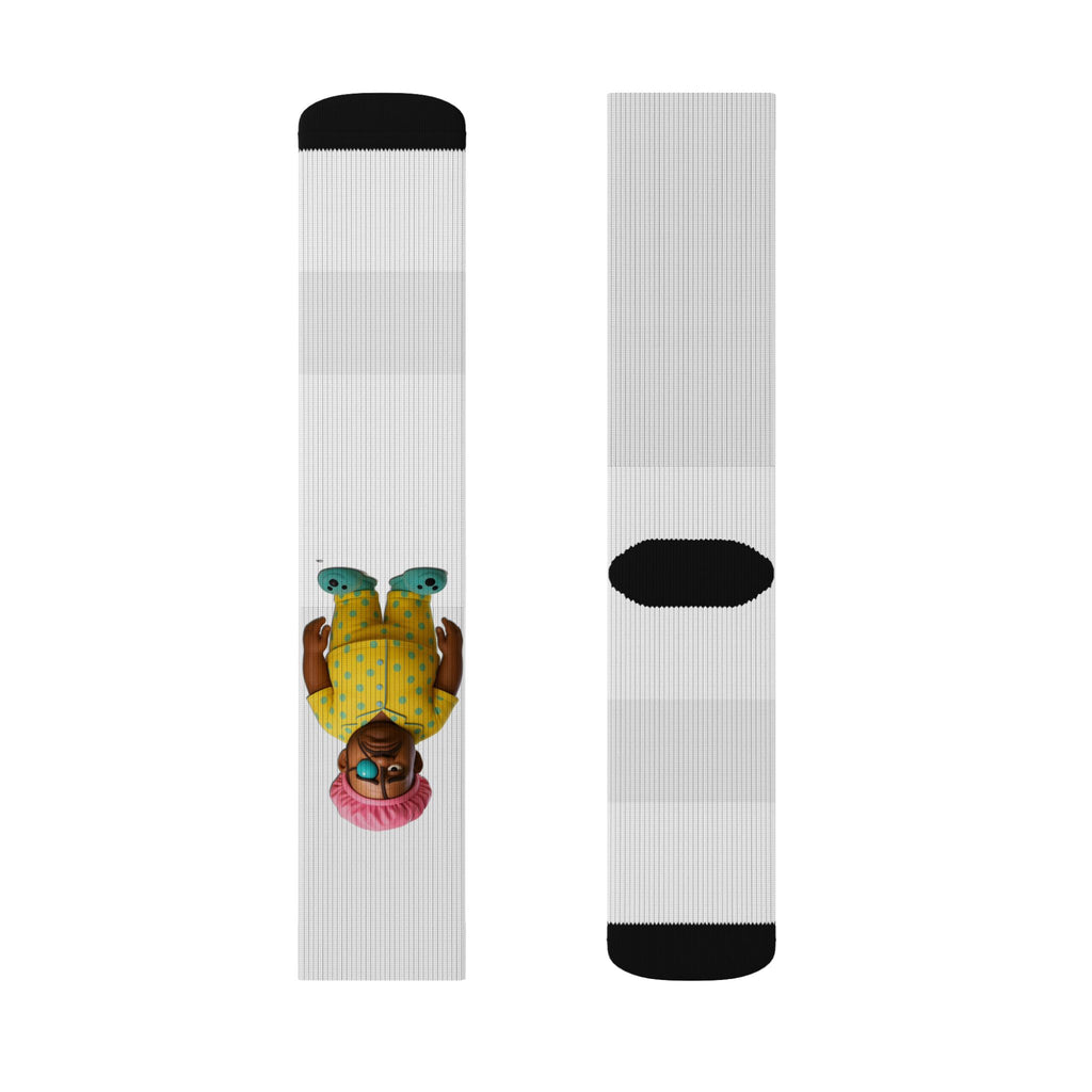 Novelty Sublimation Socks — Colorful Cartoon Girl Design