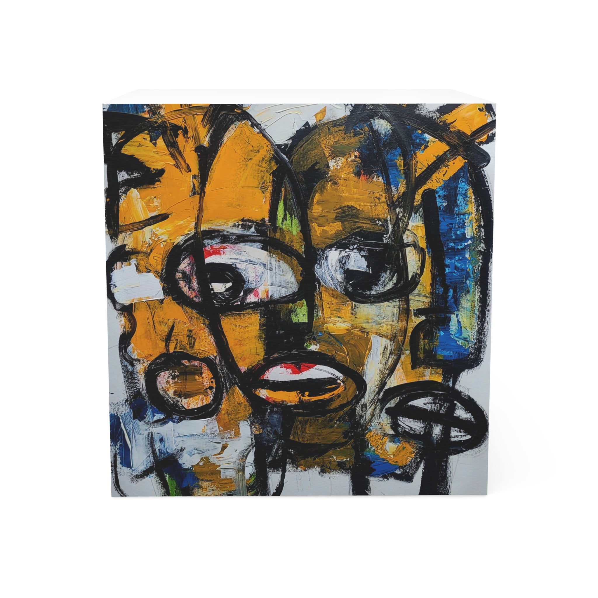 Abstract Faces Note Cube – Artistic Sticky Note Block  David Ladjah Bolo